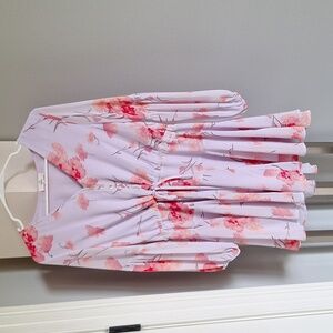 entro lavender and pink floral chiffon dress size S
